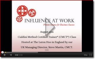 Screenshot of Influence at Work video.